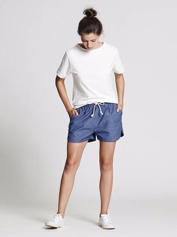 Relaxed Chambray Shorts