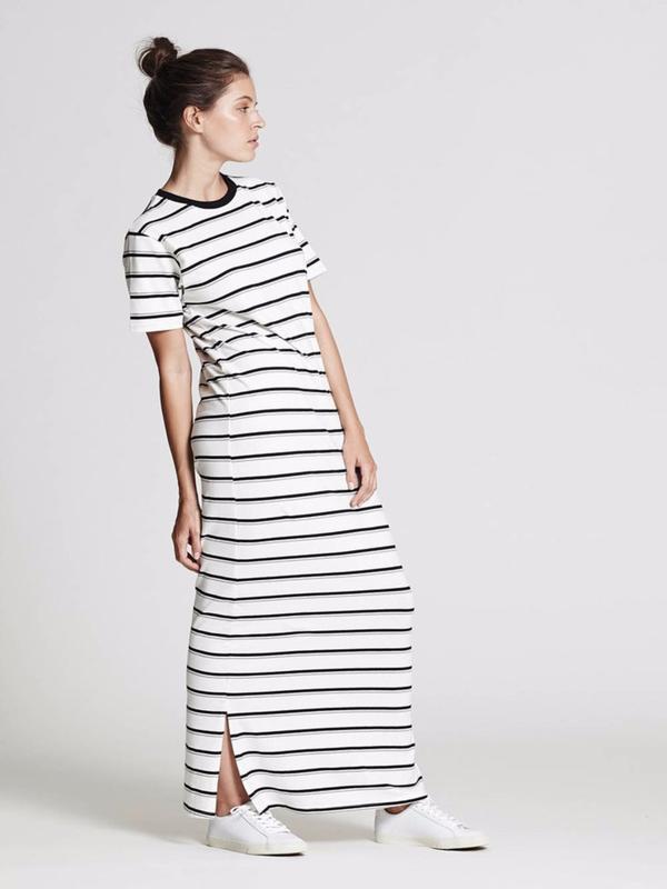 Stripe Jersey Maxi Dress