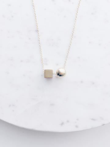 Bead and Cube Necklace