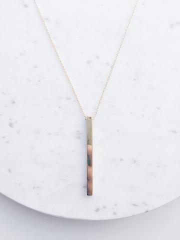 Thin Bar Pendant - Recycled Brass